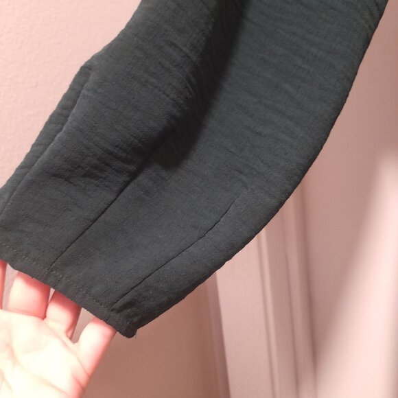 *BOGO FREE* XL Zara Green Gathered Midi Dress V-neck, Long Sleeves - Picture 6 of 6